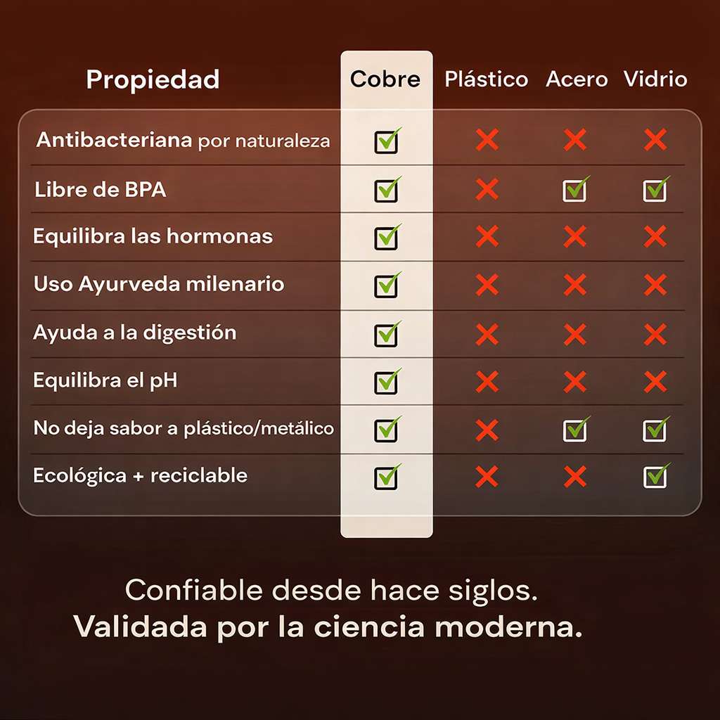 Cuprana Botella de Cobre Ayurvédica