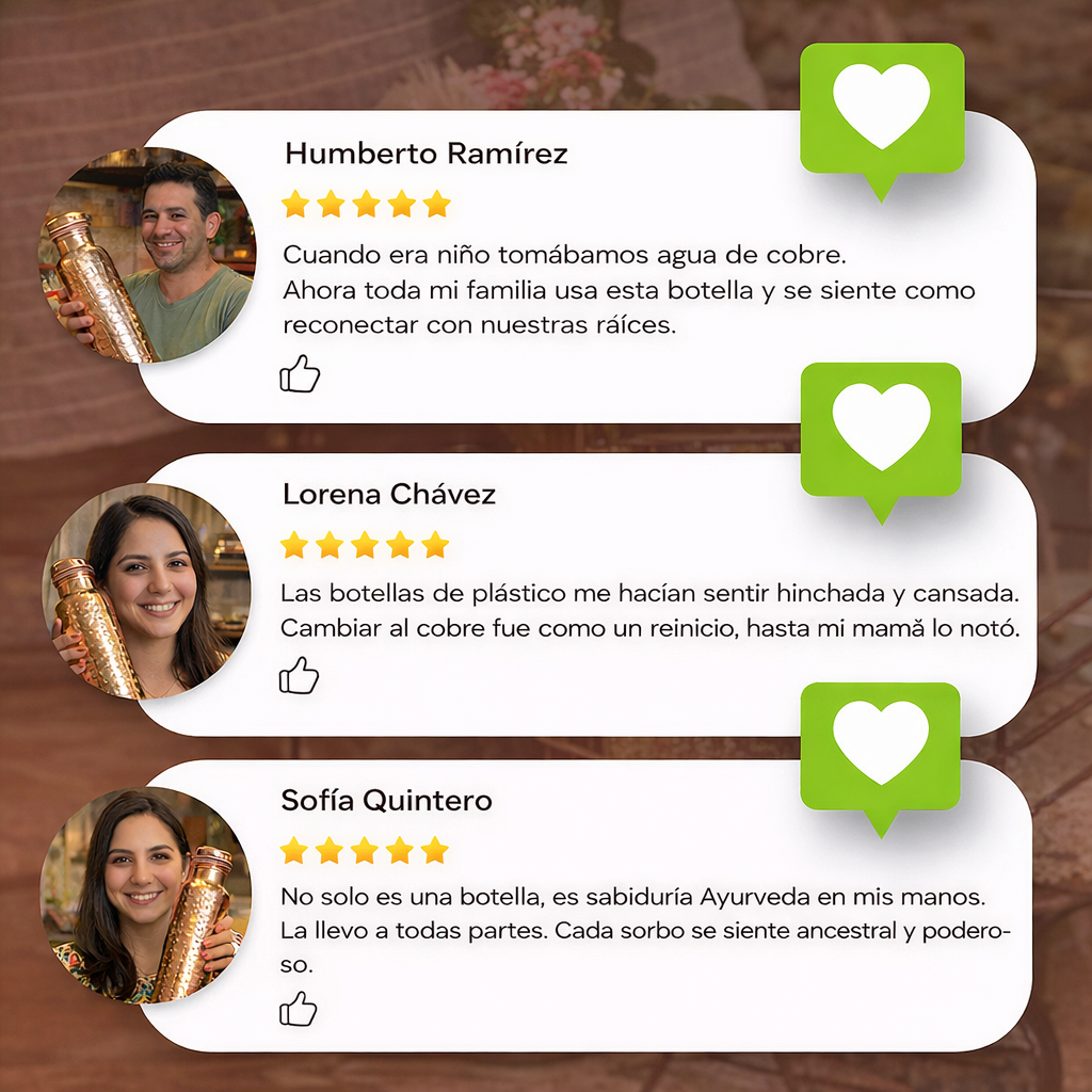 Cuprana Botella de Cobre Ayurvédica