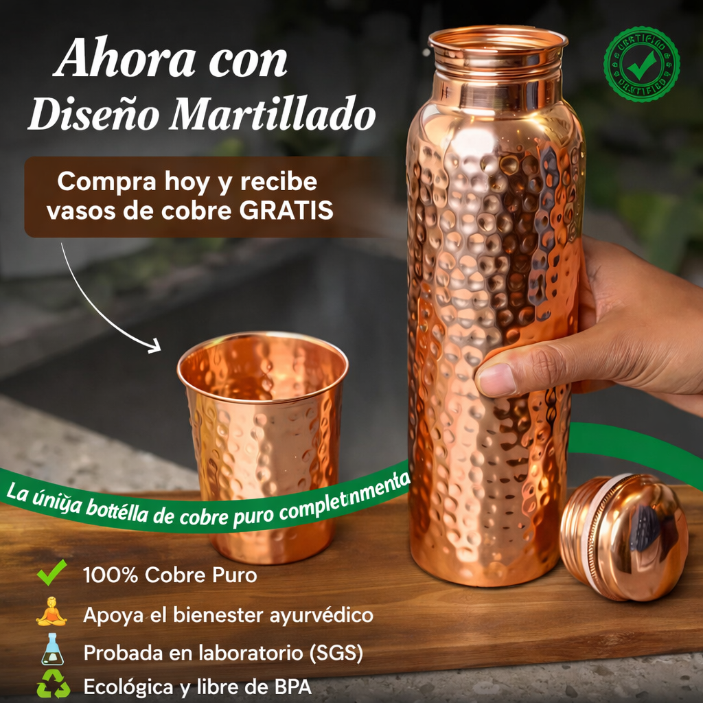 Cuprana Botella de Cobre Ayurvédica