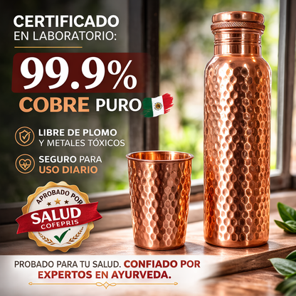 Cuprana Botella de Cobre Ayurvédica